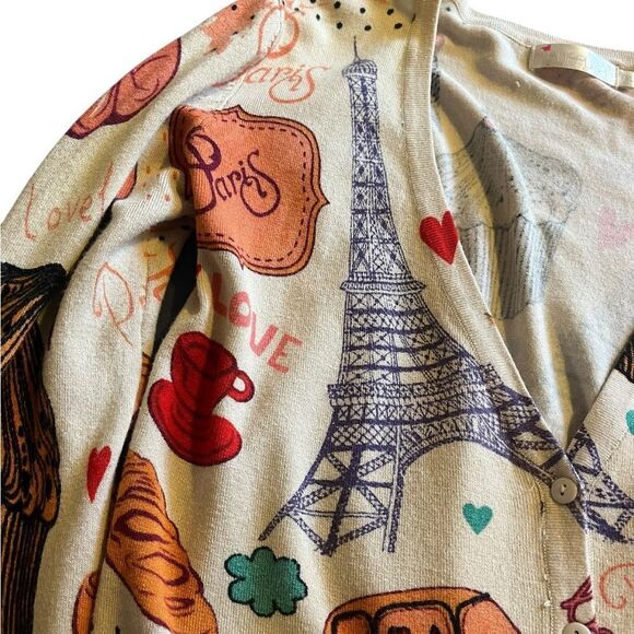 Purplish London Paris themed Cardigan - Picture 4 of 7